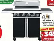 Alva Jet Black 4 Burner Gas Braai