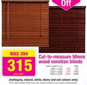 Cut To Measure 50mm Wood Venetian Blinds(600x600mm)