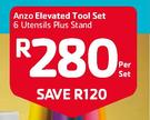 Anzo Elevated Tool Set 6 Utensils Plus Stand-Per Set