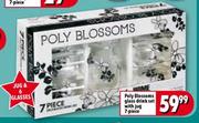Poly Blossoms Glass Drink Set With Jug - 7 Piece