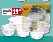 Crystal Design Glass Bowl Set - 7 Piece