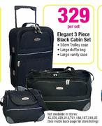 Elegant 3 Piece Black Cabin Set-Per Set