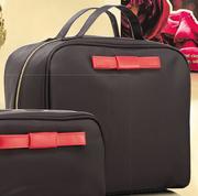 Black Toiletry Bag With Red Bow
