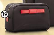 Black Cosmetic Bag With Red Bow