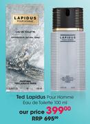 Ted Lapidus Pour Homme Eau De Toilette-100Ml