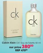 Calvin Klein CK1 Eau De Toilette-50Ml