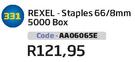 Rexel Staples 66/8mm 5000 Box (AA06065E)