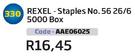 Rexel Staples No.56 26/6mm 5000 Box (AAE06025)