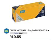 Office National Staples 26/6 5000 Box (ON67)