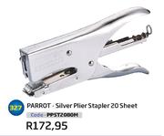 Parrot Silver Plier Stapler 20 Sheet (PPST2080M)