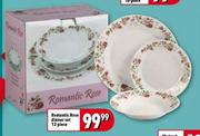 Romantic Rose Dinner Set-12-Piece