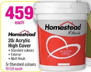 Homestead 20L Acrylic High Cover-Each