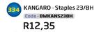 Kangaro Staples 23/8H BWKANS238H
