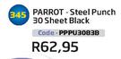 Parrot Steel Punch 30 Sheet Black PPPU30838