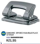 Kangaro DP480 2 Hole Black Punch 12 Sheet BWKANPDP480G