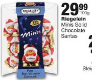 Riegelein Minis Solid Chocolate Santas-100g