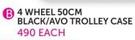 Monarch 4 Wheel 50cm Black/Avo Trolley Case