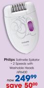 Philips Satinelle 2 Speeds With Washable Heads HP6400