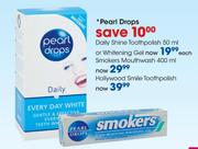 Pearl Drops Daily Shine Toothpolish-50ml Or Whitening Gel Each