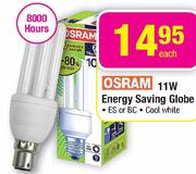 Osram 11W Energy Saving Globe-Each