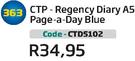 CTP Regency Diary A5 Page A Day Blue CTD5102