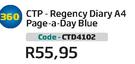 CTP Regency Diary A4 Page A Day Blue CTD4102