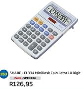 Sharp EL334 MiniDesk Calculator 10 Digit(SPEL334)
