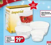 Imperial Container Glass Bowl Set-6 Piece