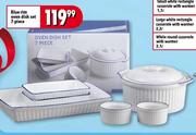 Blue Rim Oven Dish Set-7 Piece