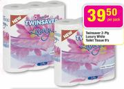 Twinsaver 2-Ply Luxury White Toilet Tissue-9's-Per Pack