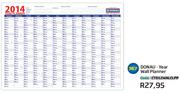 Donau Year Wall Planner CTD12WALCLPP
