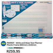 Parrot Write And Wipe Year Planner Plastic Frame 800x600mm PPBD5024