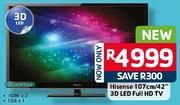 Hisense 107cm/42" 3D LED Full HD TV