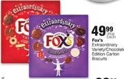 Fox's Extraordinary Variety/Chocolate Edition Carton Biscuits-380g Each