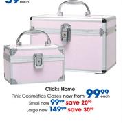 Clicks Home Pink Cosmetics Large Cases-Each