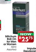 Mitchum Roll-On for Men or Women Assorted-50ml