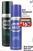 Brut Deodrant Assorted-120ml Each