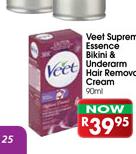 Veet Supreme Essence Bikini & Underarm Hair Removal Cream-90ml