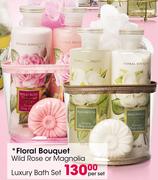 Floral Bouquet Wild Rose Or Magnolia Luxury Bath Set-Per Set