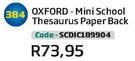 Oxford-Mini School Thesaurus Paper Back SCDIC189904