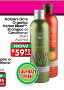Nature's Gate Organics Herbal Blend Shampoo Or Conditioner-350ml Each