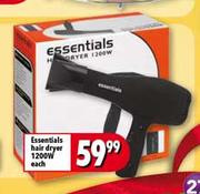 Essentials Hair Dryer 1200W-Each