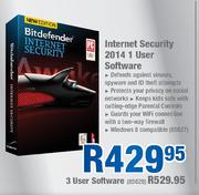 Bitdefender Internet Security 2014 1 User Software-Each