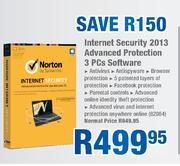 Norton By Symantec Internet Security 2013 Advanced Protection 3 PCs Software-Each