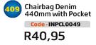 Chairbag Denim 440mm With Pocket INPCL0049