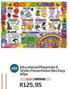 Educational Placemats 6 Styles Presentation Box Easy Wipe SMF048