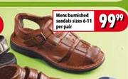 Mens Burnished Sandals Sizes 6-11-Per Pair