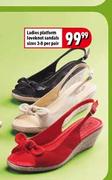 Ladies Platform Loveknot Sandals Sizes 3-8-Per Pair