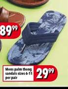 Mens Palm Thong Sandals Sizes 6-11-Per Pair