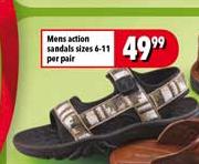 Mens Action Sandals Sizes 6-11-Per Pair